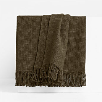 Casual Textured Burnt Green Thro.