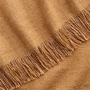 Casual Textured Camel Tan Throw.