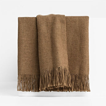Casual Textured Camel Tan Throw.