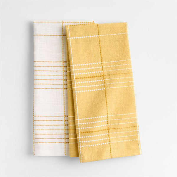 Dash Plaid Organic Cotton Dish Towels, Set of 2