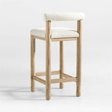 Revival Boucle Oak Counter Stool by Athena Calderone.