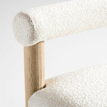 Revival Boucle Oak Counter Stool by Athena Calderone.