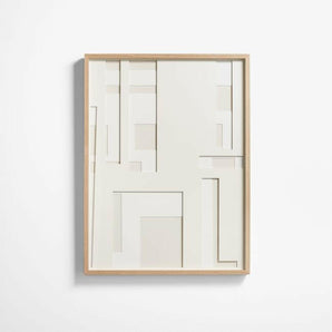 "Dimension I" Framed Hand-Cut Paper Wall Art 30"x 40" by Coup d'Esprit.