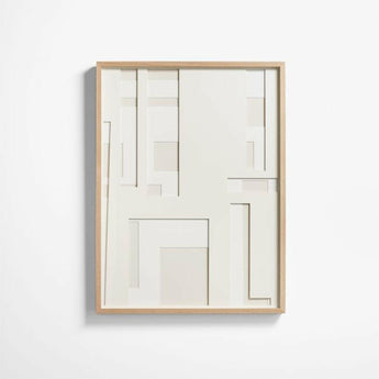 "Dimension I" Framed Hand-Cut Paper Wall Art 30"x 40" by Coup d'Esprit.