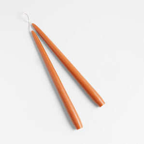 Dipped Pumpkin Taper Candles Set of 2