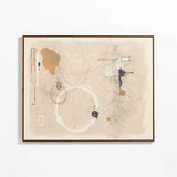 "Disentangled Thoughts" by LBA Collective Tan Brown Canvas 41"x51" Framed Wall Art Print.