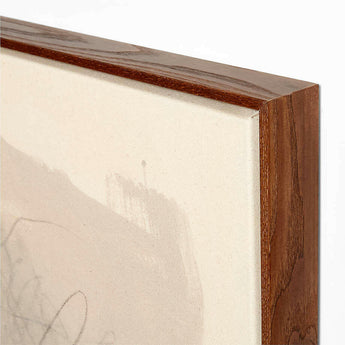 "Disentangled Thoughts" by LBA Collective Tan Brown Canvas 41"x51" Framed Wall Art Print.