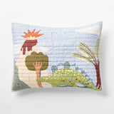 Kids Dino Days Embroidered Organic Cotton Pillow Sham.