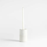 Dover White Ceramic Taper Candle Holder 5.5".