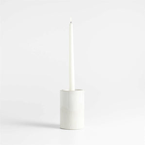 Dover White Ceramic Taper Candle Holder 5.5".