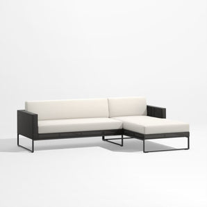Dune 2-Piece Outdoor Sectional Sofa with Right-Arm Chaise