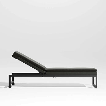 Dune Black Outdoor Chaise Lounge with Black Cushion.
