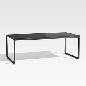 Dune Black Outdoor Coffee Table with Black Painted Glass