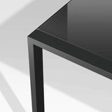 Dune Rectangular Black Outdoor Glass Dining Table.