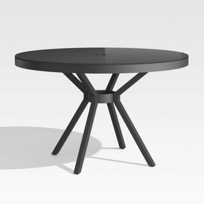 Dune Black Outdoor Round Glass Dining Table.