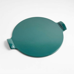 Emile Henry Dark Green Glazed Pizza Stone.
