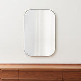 Edge Medium Silver Rounded Rectangle Wall Mirror 36"x24".