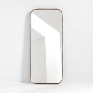 Edge Brass Metal Wide Depth Floor Mirror 30"x 70"