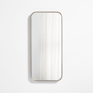 Edge Brass Metal Wide Depth Wall Mirror 19"x 42"