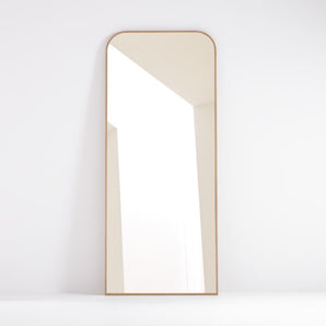 Edge Oak Arch Rectangle Floor Mirror