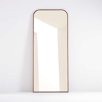 Edge Walnut Arch Floor Mirror.