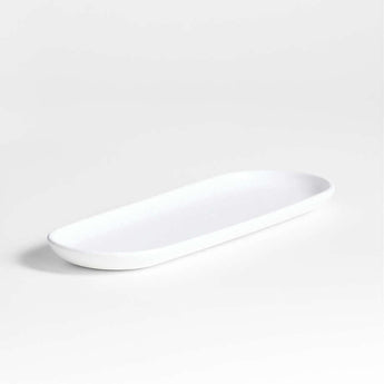 Eli White Ceramic Vanity Tray.