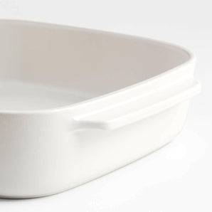 Emile Henry x Crate & Barrel 9"x9" Cream Ceramic Baking Dish.