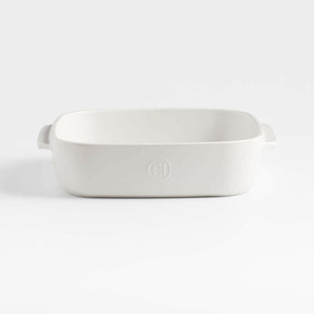 Emile Henry x Crate & Barrel 9"x9" Cream Ceramic Baking Dish.