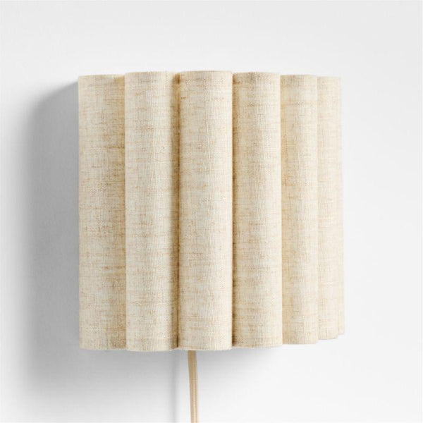 Kids Emme Pleated Linen Plug-In Wall Sconce