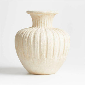Énorme Cannelée White Textured Vase 15" by Athena Calderone.