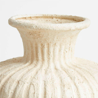 Énorme Cannelée White Textured Vase 15" by Athena Calderone.