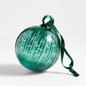 Etched Glass Ball Christmas Tree Ornament