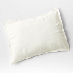 New Natural EUROPEAN FLAX ™-Certified Linen Warm White Standard Bed Pillow Sham.