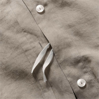 Natural European Flax ™-Certified Linen Clay Taupe King Duvet Cover.