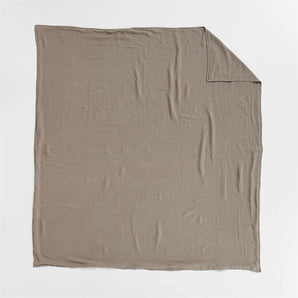 Natural European Flax ™-Certified Linen Clay Taupe Full/Queen Duvet Cover.