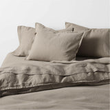 Natural European Flax ™-Certified Linen Clay Taupe King Duvet Cover.