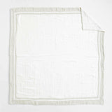 New Natural European Flax Certified Linen Border Crisp White/Arcadia Tan Duvet Cover.