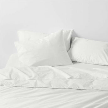 Everyday Organic Cotton Percale Crisp White King Duvet Cover.