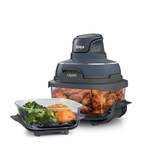 Sistema de cocina portátil Ninja Crispi™ 4 en 1 con freidora de aire de vidrio Cyberspace