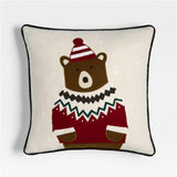 Fair Isle Bear 20" Ivory Multi Throwl.