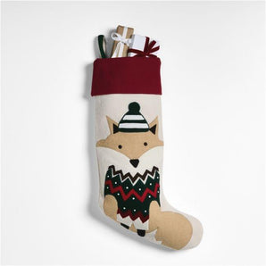 Calcetín navideño de zorro «Fair Isle Friends» de Joan Anderson