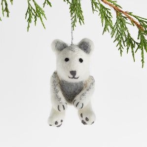 Felted Wool Nordic Bear Christmas Tree Ornament