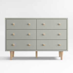 Cómoda ancha de 6 cajones de madera Finn para niños