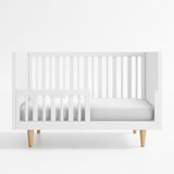Finn White Wood Convertible Baby Crib wi.