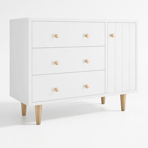Kids Finn Wood 3-Drawer Dresser with Door