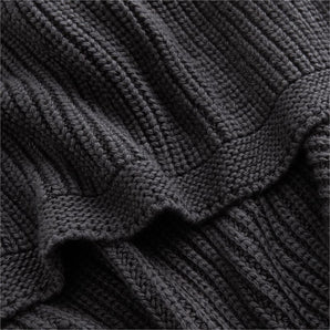 Storm Grey Wool Blend 70''x55" Fisherman.