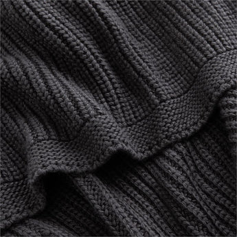 Storm Grey Wool Blend 70''x55" Fisherman.