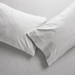 Grey Flannel King Pillowcases, Set of 2.