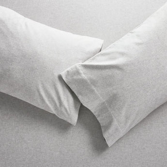 Grey Flannel King Pillowcases, Set of 2.