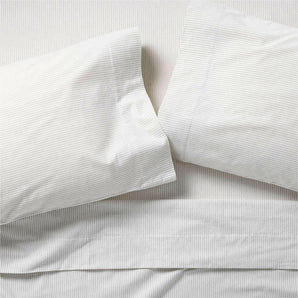 Cozysoft Organic Flannel Grey Stripe Twin/Twin XL Bed Sheet Set.